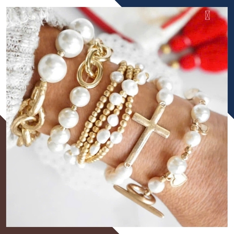 Vòng tay ngọc trai thánh giá cho nam nữ mã 78AC260