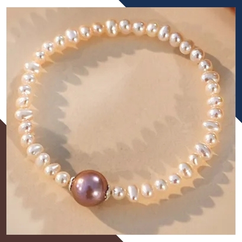 Vòng tay ngọc trai thật đẹp mã 59AC107