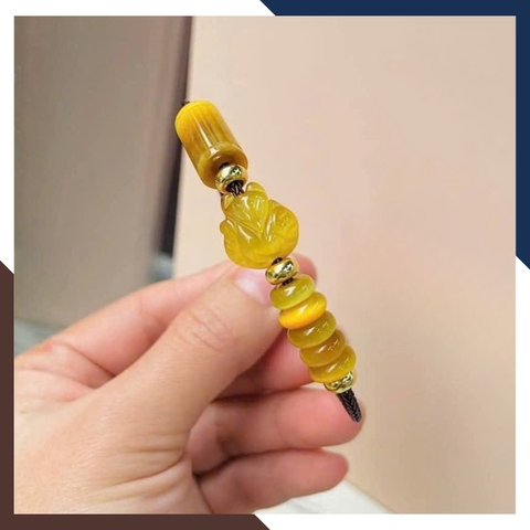 Vòng Tay Phúc Lộc Tình Gồm Hồ Ly, Lu Thống & Ngũ Điếu VTDPT30 – Trang Sức Phong Thuỷ Cho Nữ Mệnh Thổ