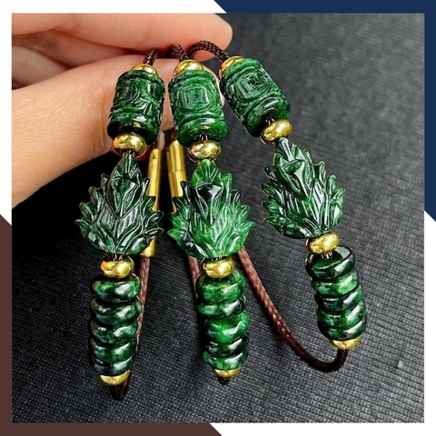 Vòng Tay Tam Lộc Cẩm Thạch Sơn Thuỷ Gồm Hồ Ly, Ngũ Điếu & Lu Thống VTDPT51 – Thăng Hoa Vận Mệnh, Gắn Kết Tình Duyên