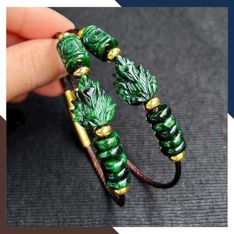 Vòng Tay Tam Lộc Cẩm Thạch Sơn Thuỷ Gồm Hồ Ly, Ngũ Điếu & Lu Thống VTDPT51 – Thăng Hoa Vận Mệnh, Gắn Kết Tình Duyên