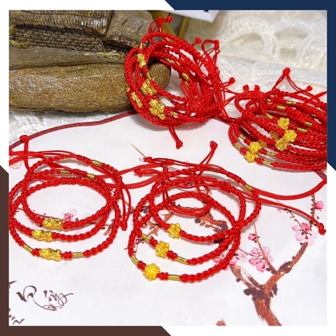 Vòng Tay Tỳ Hưu Vàng 24k 9999 Dây Đỏ Cho Nữ VCHV41