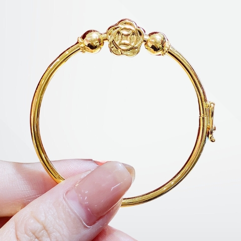 Vòng tay vàng cho bé gái, lắc tay trẻ em mix bi và charm vàng tây 10k mã TL95