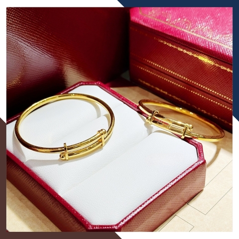 Vòng tay vàng cho bé gái, kiềng tay trẻ em vàng tây 10k mã TL77