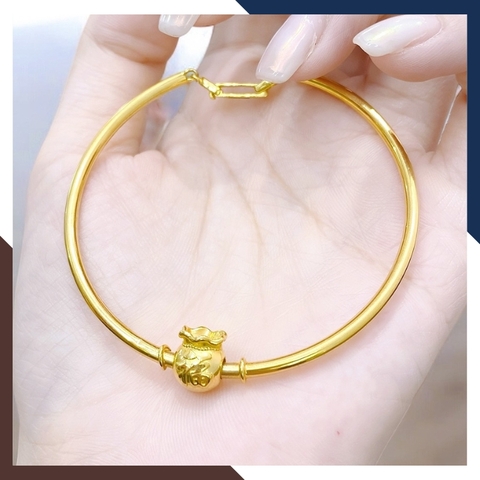 Vòng tay vàng nữ 10k mix charm túi tiền LTVN216 – Thu hút tài lộc, sang trọng và tinh tế