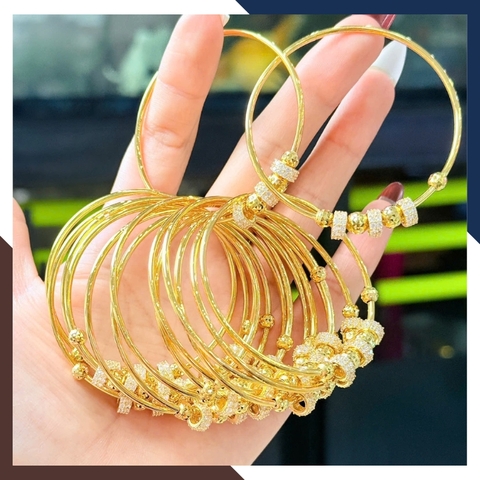 Vòng tay vàng nữ 10k phối bi LTVN212 – Sang trọng tinh tế, tôn da và dễ phối đồ