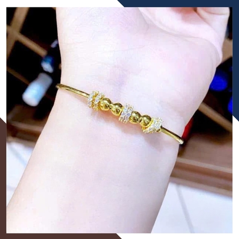 Vòng tay vàng nữ 10k phối bi LTVN212 – Sang trọng tinh tế, tôn da và dễ phối đồ