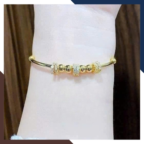 Vòng tay vàng nữ 10k phối bi LTVN212 – Sang trọng tinh tế, tôn da và dễ phối đồ