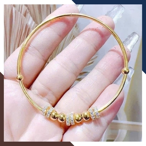 Vòng tay vàng nữ 10k phối bi LTVN212 – Sang trọng tinh tế, tôn da và dễ phối đồ