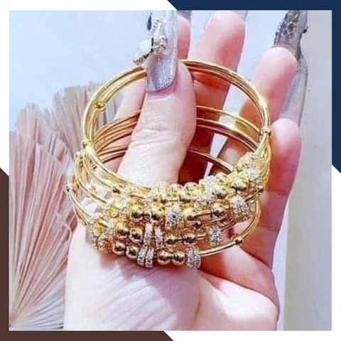 Vòng tay vàng nữ 10k phối bi LTVN212 – Sang trọng tinh tế, tôn da và dễ phối đồ