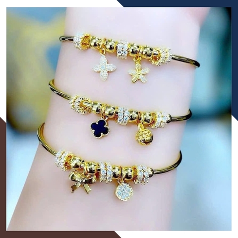 Vòng tay vàng nữ 10k phối charm LTVN207 – Sang trọng, tinh tế, dễ phối đồ