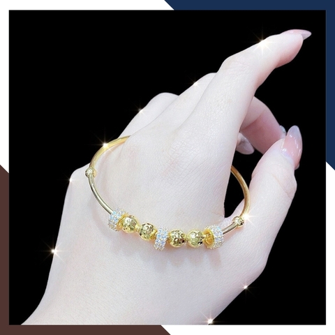 Kiềng tay vàng tây nữ 10k 1 chỉ mix bi 2 màu mã TL134