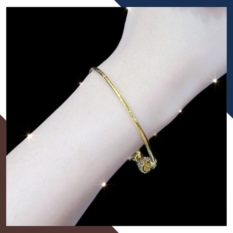 Kiềng tay vàng tây nữ 10k 1 chỉ mix bi 2 màu mã TL134