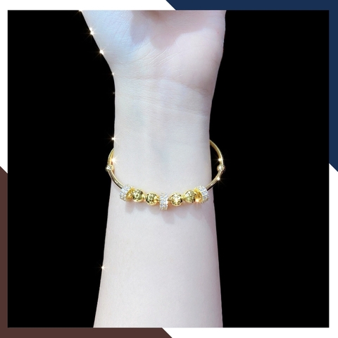 Kiềng tay vàng tây nữ 10k 1 chỉ mix bi 2 màu mã TL134