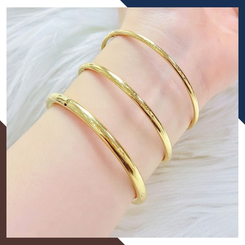 Vòng Tay Vàng Nữ Trơn 10k Bản 3.5mm LTVN191 – Mẫu Trang Sức Tối Giản Sang Trọng