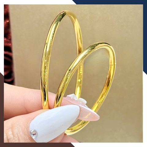 Vòng Tay Vàng Nữ Trơn 10k Bản 3.5mm LTVN191 – Mẫu Trang Sức Tối Giản Sang Trọng