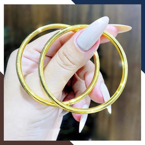 Vòng Tay Vàng Nữ Trơn 10k Bản 3.5mm LTVN191 – Mẫu Trang Sức Tối Giản Sang Trọng