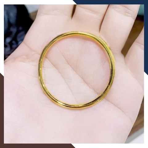 Vòng Tay Vàng Nữ Trơn 10k Bản 3.5mm LTVN191 – Mẫu Trang Sức Tối Giản Sang Trọng