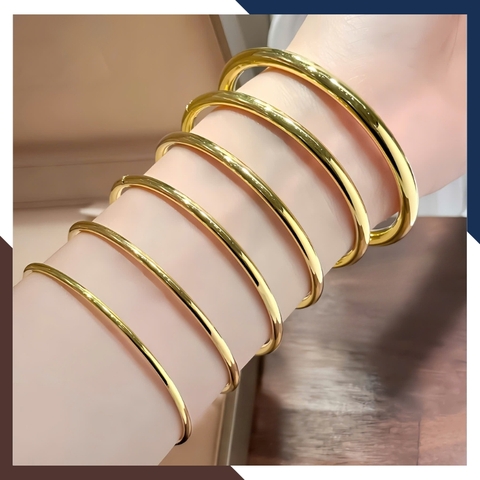 Vòng Tay Vàng Trơn 10k Bản Nhỏ 2.5mm mã LTVN189 – Tối Giản & Tinh Tế Cho Nàng Hiện Đại