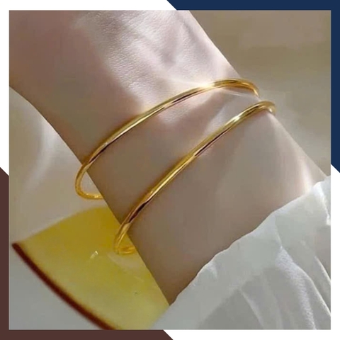 Vòng Tay Vàng Trơn 10k Bản Nhỏ 2.5mm mã LTVN189 – Tối Giản & Tinh Tế Cho Nàng Hiện Đại