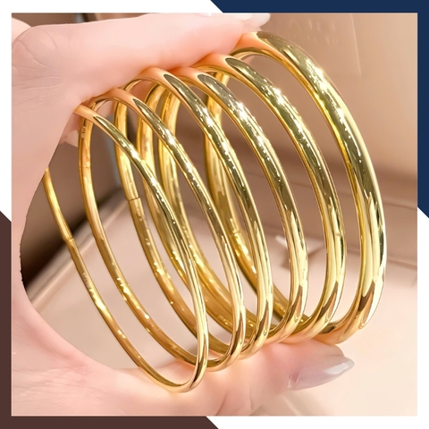 Vòng Tay Vàng Trơn 10K Bản Nhỏ 2mm LTVN188 – Thanh Mảnh & Sang Trọng