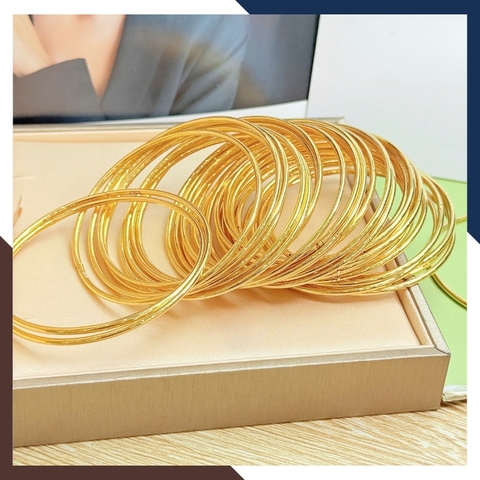 Vòng Tay Vàng Trơn 10K Bản Nhỏ 2mm LTVN188 – Thanh Mảnh & Sang Trọng