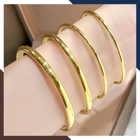 Vòng Tay Vàng Trơn 10K Bản Nhỏ 2mm LTVN188 – Thanh Mảnh & Sang Trọng