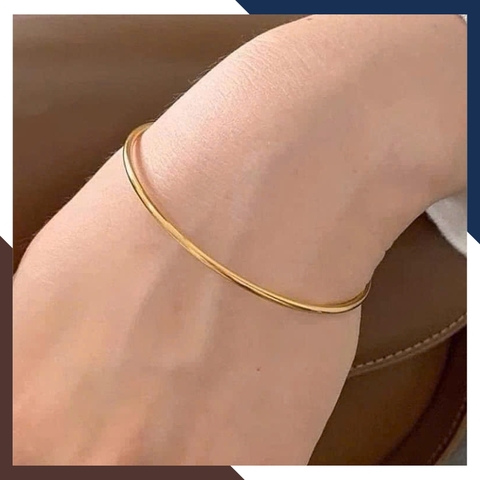 Vòng Tay Vàng Trơn 10K Bản Nhỏ 2mm LTVN188 – Thanh Mảnh & Sang Trọng
