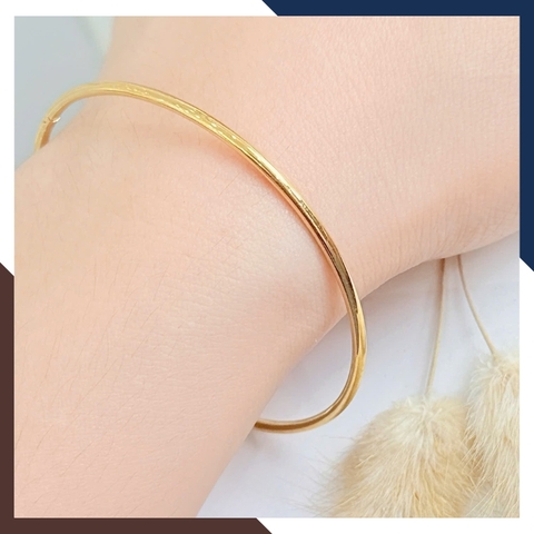 Vòng Tay Vàng Trơn 10K Bản Nhỏ 2mm LTVN188 – Thanh Mảnh & Sang Trọng