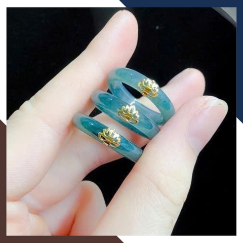 Nhẫn Lam Ngọc Tự Nhiên A+ Bọc Hoa Sen Vàng 10K – NPT53