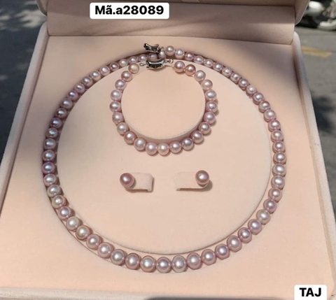 Bộ trang sức ngọc trai tím tự nhiên mã BTSNT07