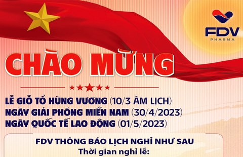 THÔNG BÁO LỊCH NGHỈ LỄ 30/4, 1/5/2023