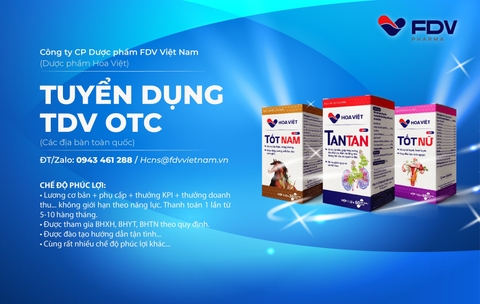 Tuyển Trình Dược Viên các tỉnh miền Bắc