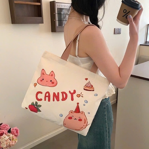 B7.3 Túi vải canvas 1 lớp có khóa 40x34cm