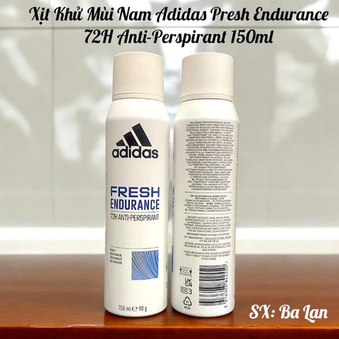 13.11.Xịt khử mùi nam Adidas Fresh Endurance 72H Anti-Perspirant 150ml