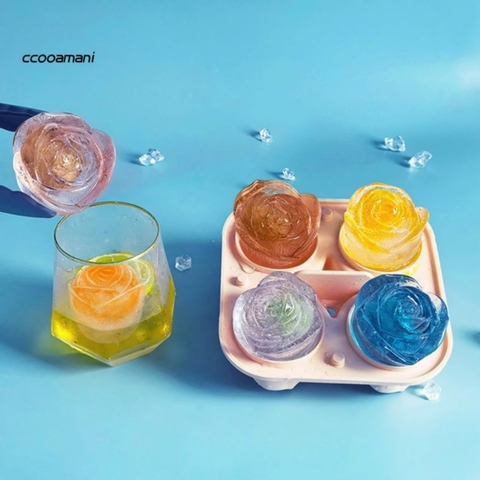 S4T. Khay đá hoa hồng 4 ô