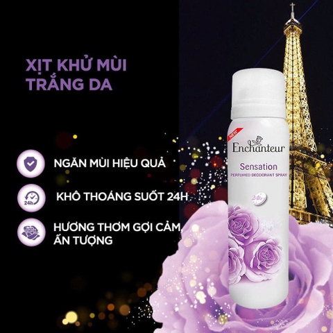 13.11.Xịt khử mùi hương nước hoa Enchanteur 48H 150ml