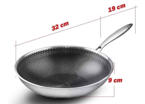 CT7. Chảo tổ ong chống dính 32cm sâu 9cm