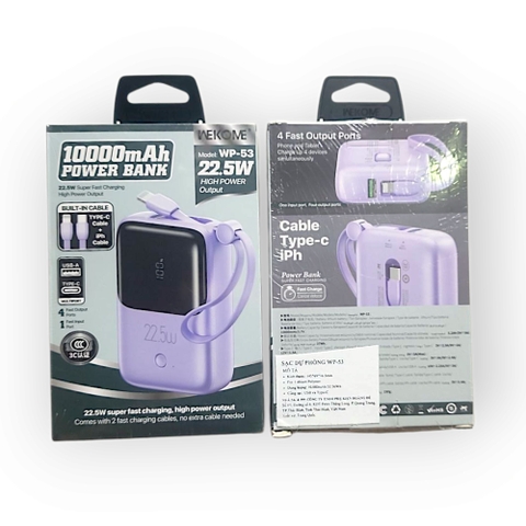Sạc dự phòng Wekome 22.5W 10000mAH WP-53