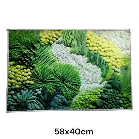 Thảm chân vải chữ nhật hoa 3D