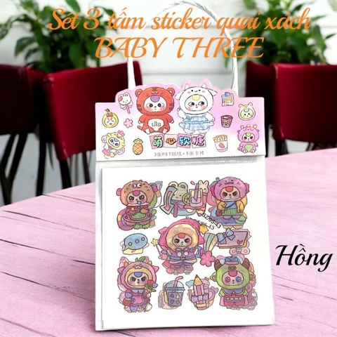 Sét 3 tấm sticker quai xách BABY THREE