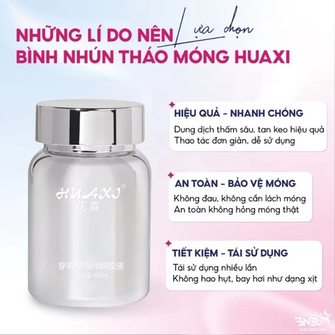 Dung dịch tháo móng Huaxi 80ml chính hãng