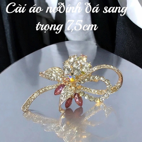 Cài áo đính nơ - hoa đính đá