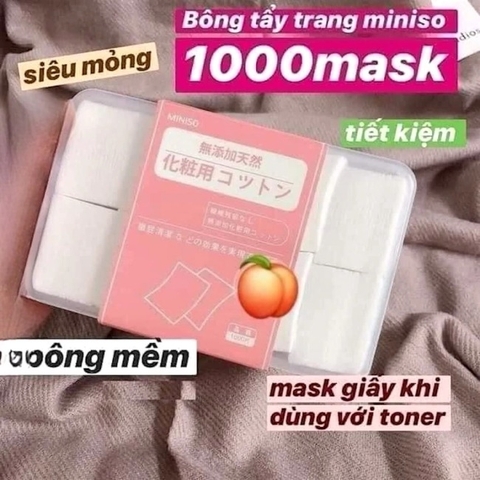 Hộp 1000 miếng bông tẩy trang Miniso