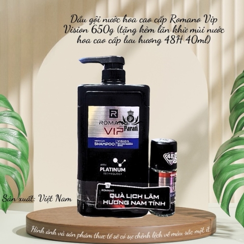 HLK Dầu gội nước hoa cao cấp Romano Vip Passion Shompoo 650g (tặng lăn khử mùi)_Việt Nam