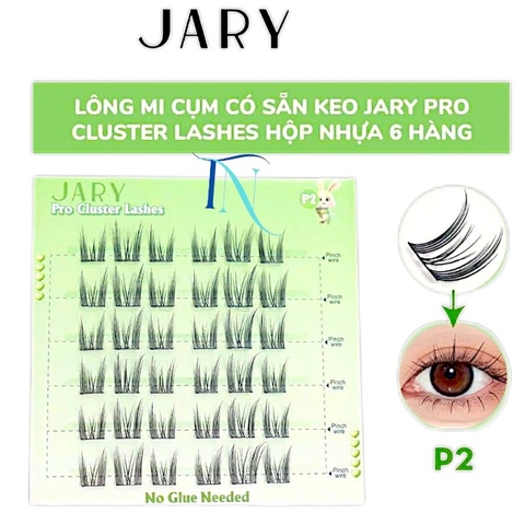 14.7-14.6.Hộp mi giả Jary Pro Cluster Lashes 6 hàng (có sẵn keo)