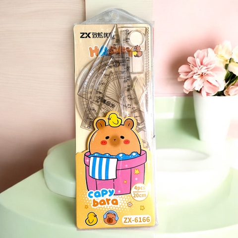 19T. Bộ thước kẻ eke đo độ 4 món