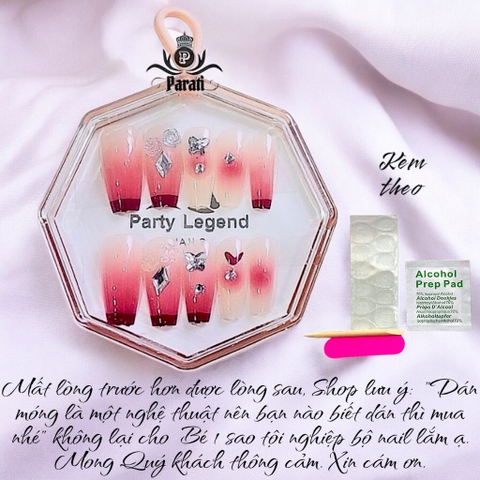 H01. Hộp 10 móng tay đính hoa và đá BJ-888