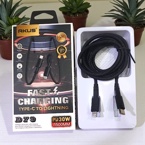 19.17 Cáp sạc chính hãng Akus 1500mm D79