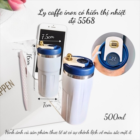 Ly caffe inox  có hiển thị nhiệt độ No.5568 500ml